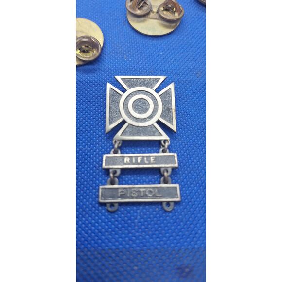 Sterling Silver US Army Shooter Award Rifle Pistol Pin- plus 7 others- vintage - Picture 6 of 6